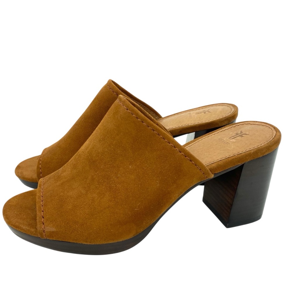 Frye Blake Mule Suede Leather Open Toe Sandals